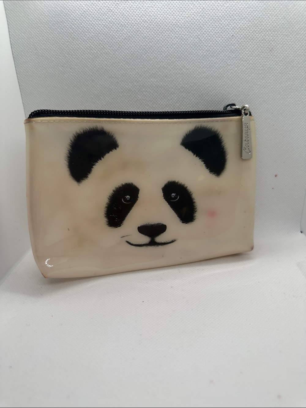 Panda Face Clear Cosmetic Pouch - Black & Cream (70)
